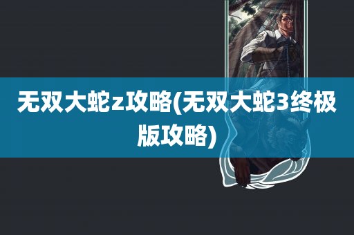 无双大蛇z攻略(无双大蛇3终极版攻略)