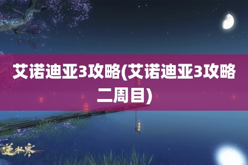 艾诺迪亚3攻略(艾诺迪亚3攻略二周目)