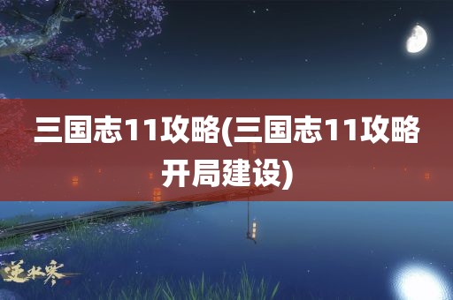 三国志11攻略(三国志11攻略开局建设)