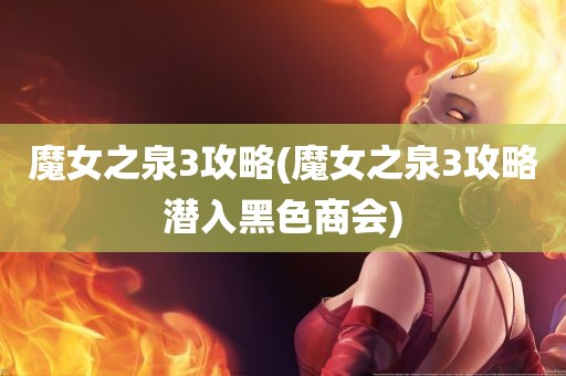 魔女之泉3攻略(魔女之泉3攻略潜入黑色商会)