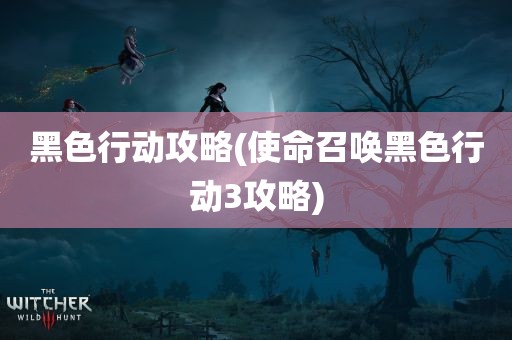 黑色行动攻略(使命召唤黑色行动3攻略)