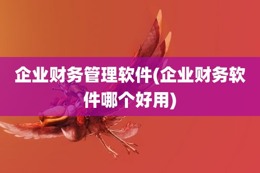 企业财务管理软件(企业财务软件哪个好用)