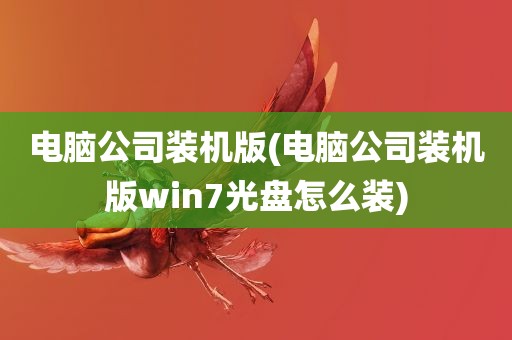 电脑公司装机版(电脑公司装机版win7光盘怎么装)