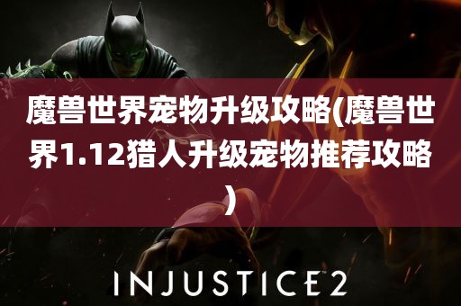 魔兽世界宠物升级攻略(魔兽世界1.12猎人升级宠物推荐攻略)