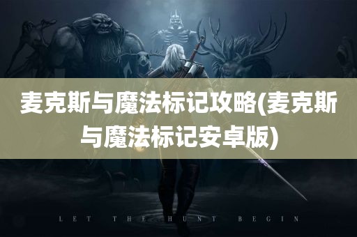 麦克斯与魔法标记攻略(麦克斯与魔法标记安卓版)