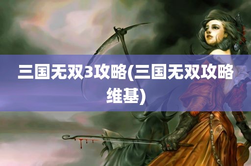 三国无双3攻略(三国无双攻略维基)