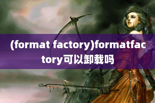 (format factory)formatfactory可以卸载吗