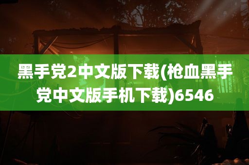 黑手党2中文版下载(枪血黑手党中文版手机下载)6546