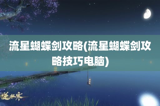 流星蝴蝶剑攻略(流星蝴蝶剑攻略技巧电脑)