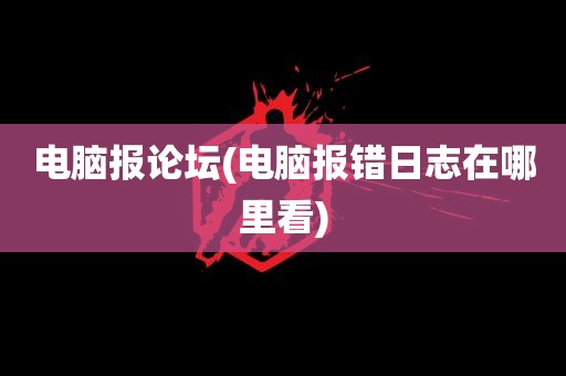 电脑报论坛(电脑报错日志在哪里看)