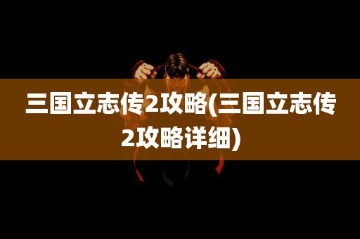 三国立志传2攻略(三国立志传2攻略详细)