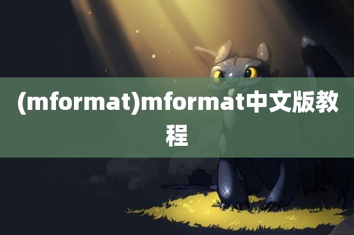 (mformat)mformat中文版教程