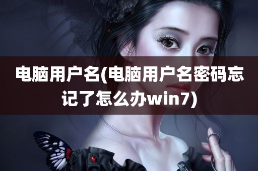 电脑用户名(电脑用户名密码忘记了怎么办win7)