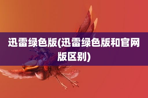 迅雷绿色版(迅雷绿色版和官网版区别)