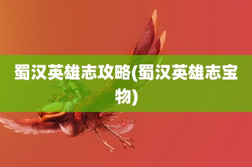 蜀汉英雄志攻略(蜀汉英雄志宝物)