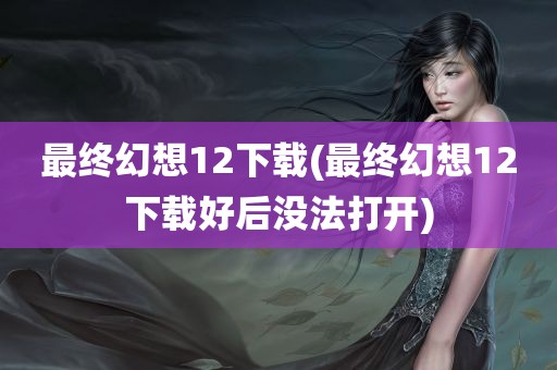 最终幻想12下载(最终幻想12下载好后没法打开)