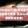 草莓视频ios下载(草莓视频ios下载安装无限看-丝瓜ios视频湖南教育免费)