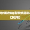 翡翠梦魇攻略(翡翠梦魇副本入口在哪)