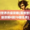 魔兽世界升级攻略(魔兽世界升级攻略0到70做任务)