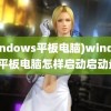 (windows平板电脑)windows平板电脑怎样启动启动盘