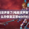 电脑没声音了(电脑没声音了怎么办恢复正常win10)